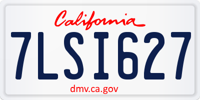 CA license plate 7LSI627