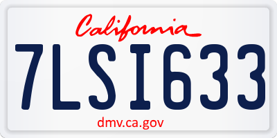 CA license plate 7LSI633