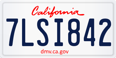 CA license plate 7LSI842