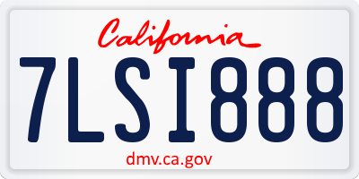 CA license plate 7LSI888