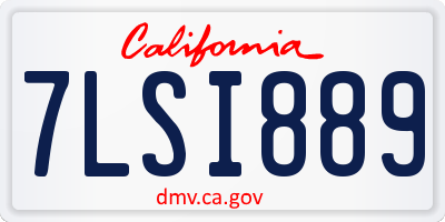 CA license plate 7LSI889