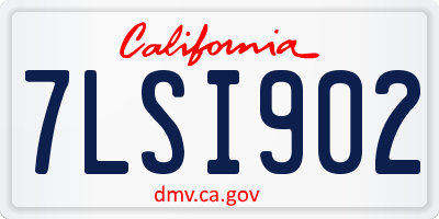 CA license plate 7LSI902