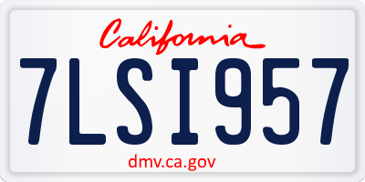 CA license plate 7LSI957