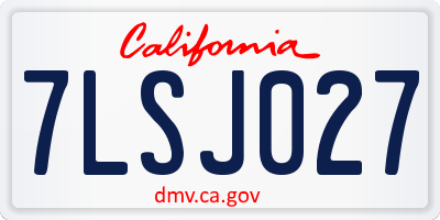 CA license plate 7LSJ027