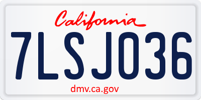 CA license plate 7LSJ036