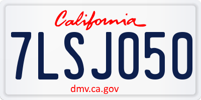 CA license plate 7LSJ050
