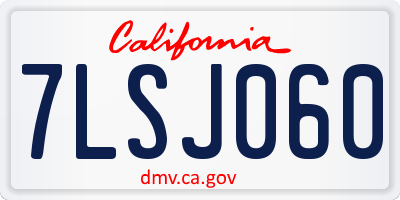 CA license plate 7LSJ060