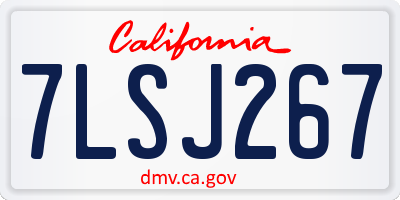 CA license plate 7LSJ267