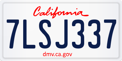 CA license plate 7LSJ337