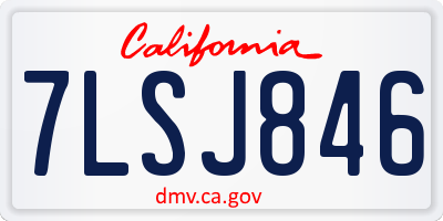 CA license plate 7LSJ846