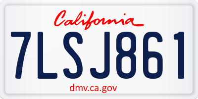 CA license plate 7LSJ861