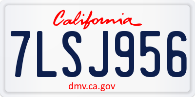 CA license plate 7LSJ956