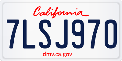 CA license plate 7LSJ970