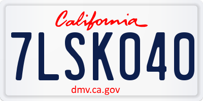 CA license plate 7LSK040