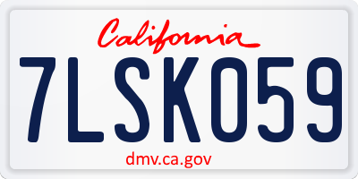 CA license plate 7LSK059