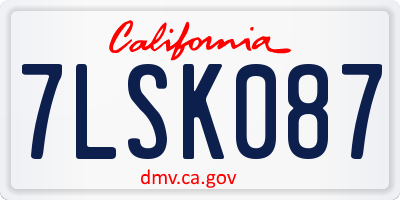 CA license plate 7LSK087
