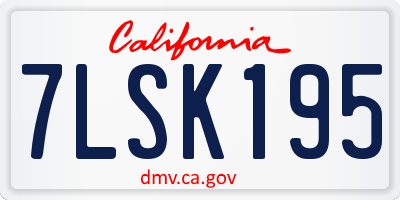 CA license plate 7LSK195