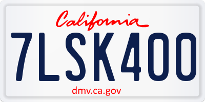 CA license plate 7LSK400