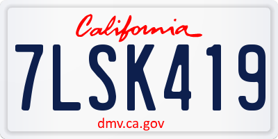 CA license plate 7LSK419
