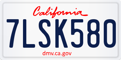 CA license plate 7LSK580