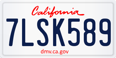 CA license plate 7LSK589