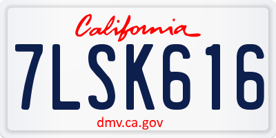 CA license plate 7LSK616