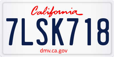CA license plate 7LSK718