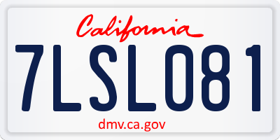 CA license plate 7LSL081