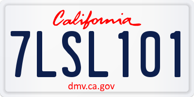 CA license plate 7LSL101