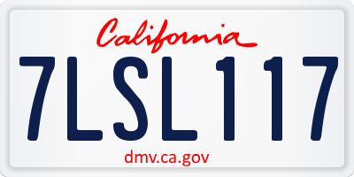 CA license plate 7LSL117
