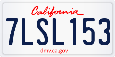 CA license plate 7LSL153