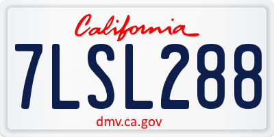 CA license plate 7LSL288