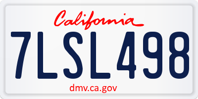 CA license plate 7LSL498