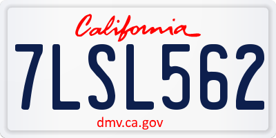 CA license plate 7LSL562