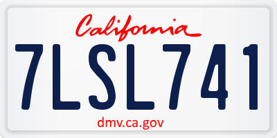 CA license plate 7LSL741