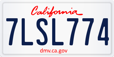 CA license plate 7LSL774