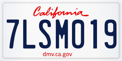 CA license plate 7LSM019