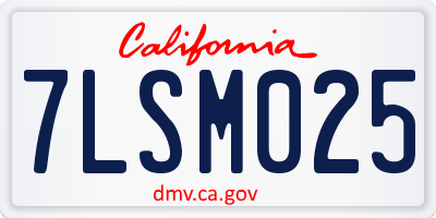 CA license plate 7LSM025