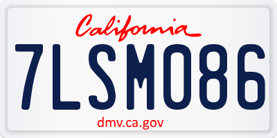CA license plate 7LSM086