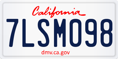 CA license plate 7LSM098