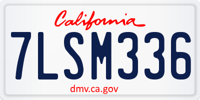 CA license plate 7LSM336