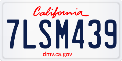 CA license plate 7LSM439