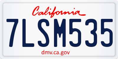 CA license plate 7LSM535