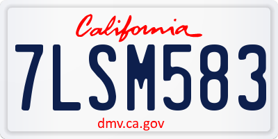 CA license plate 7LSM583