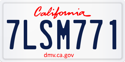 CA license plate 7LSM771
