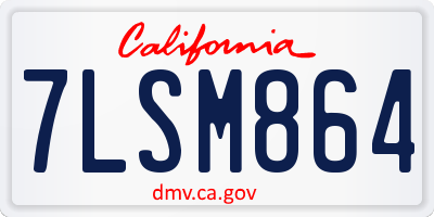 CA license plate 7LSM864