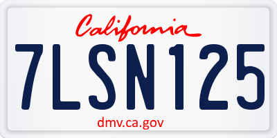 CA license plate 7LSN125