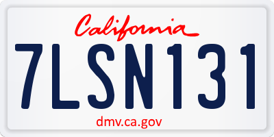 CA license plate 7LSN131