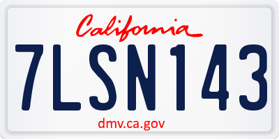 CA license plate 7LSN143