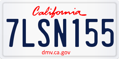 CA license plate 7LSN155